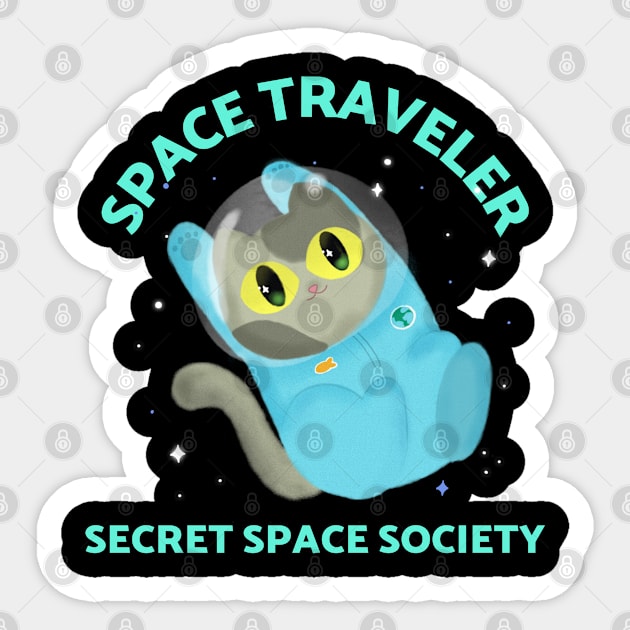 Space Traveler, Secret Space Society Sticker by Sanworld